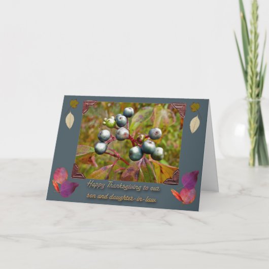 Blue Berries Son schoondochter Thanksgiving Kaart (Voorkant)