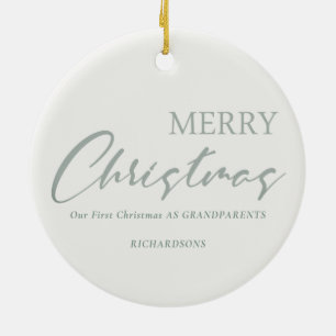 BLUE BERRIES WREATH OVERLAY MERRY CHRISTMAS FOTO KERAMISCH ORNAMENT