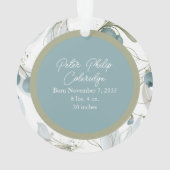 Blue Berry Botanical Baby Photo Ornament (achterkant)