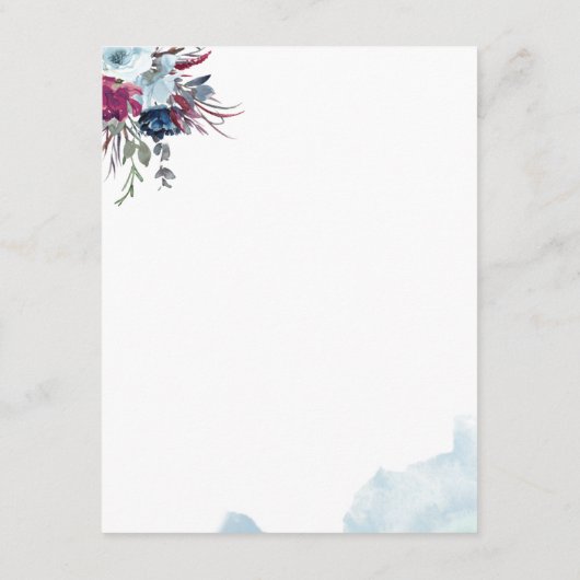 Blue Berry Floral Alle gastinformatie / details Informatiekaartje (Achterkant)