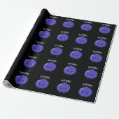 Blue Berry Funny Blueberry Pun Dark BG Cadeaupapier (Uitgerold)