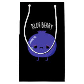 Blue Berry Funny Blueberry Pun Dark BG Klein Cadeauzakje (Voorkant)