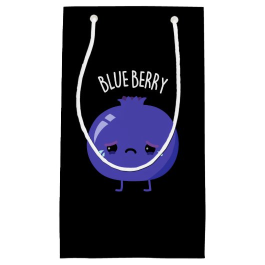 Blue Berry Funny Blueberry Pun Dark BG Klein Cadeauzakje (Voorkant)