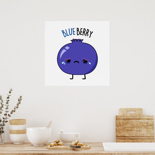 Blue Berry Funny Blueberry Pun Poster (Keuken)