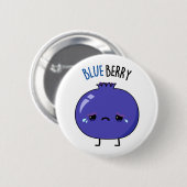 Blue Berry Funny Blueberry Pun Ronde Button 5,7 Cm (Voorkant /achterkant)