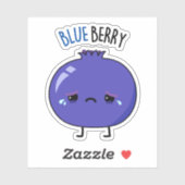 Blue Berry Funny Blueberry Pun Sticker (Vel)