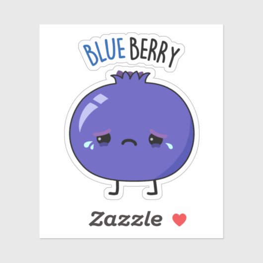 Blue Berry Funny Blueberry Pun Sticker (Vel)