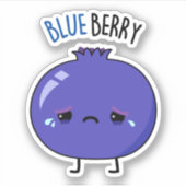 Blue Berry Funny Blueberry Pun Sticker (Voorkant)