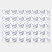 Blue Berry Hearts Inpakpapier Vel (Voorkant 2)