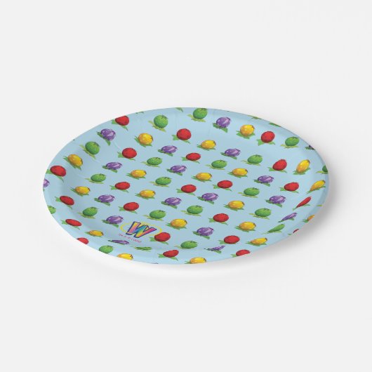 Blue Berry Pattern Papieren Bordje (Gekanteld)