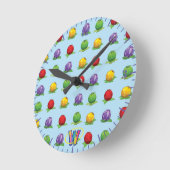 Blue Berry Pattern Ronde Klok (Hoek)