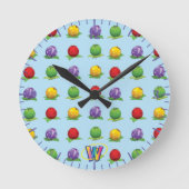 Blue Berry Pattern Ronde Klok (Voorkant)