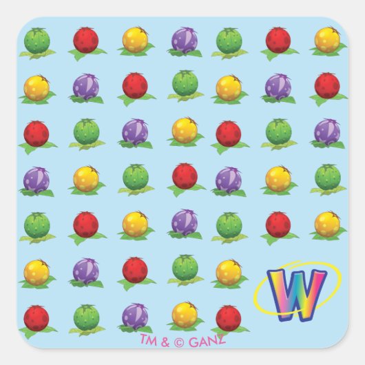 Blue Berry Pattern Vierkante Sticker (Voorkant)