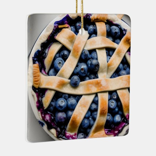 Blue Berry Pie Christmas Humor | Grappig eten Pun Keramisch Ornament (Rechts)