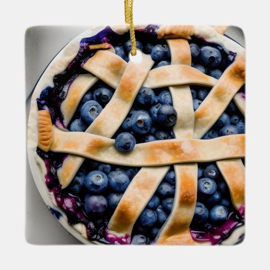 Blue Berry Pie Christmas Humor | Grappig eten Pun Keramisch Ornament (Voorkant)