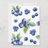 Blue Berry Sweet Baby shower Invitation Kaart (Achterkant)