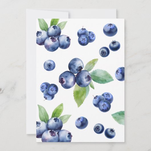 Blue Berry Sweet Baby shower Invitation Kaart (Achterkant)