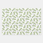 Blue Berry Twigs Sneeuwvlokken Vakantie Patronen Inpakpapier Vel (Voorkant)