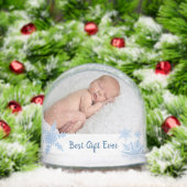 Blue Best Gift Ever Double Photo Sneeuwbol (Kerstmis)