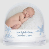 Blue Best Gift Ever Double Photo Sneeuwbol (Achterkant)