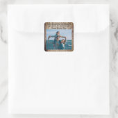 Blue best grandpa ever the times vierkante sticker (Tas)