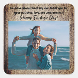 Blue best grandpa ever the times vierkante sticker