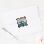 Blue best grandpa ever the times vierkante sticker (Envelop)