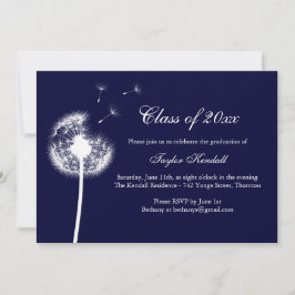 Blue Best Wishes Afstuderen Invitation Kaart