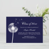 Blue Best Wishes Afstuderen Invitation Kaart (Staand voorkant)