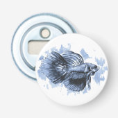 Blue Betta Button Bottle Open Flesopener (Voorkant)
