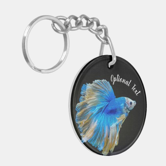 Blue Betta Fighting Fish  Sleutelhanger (Voorkant Links)