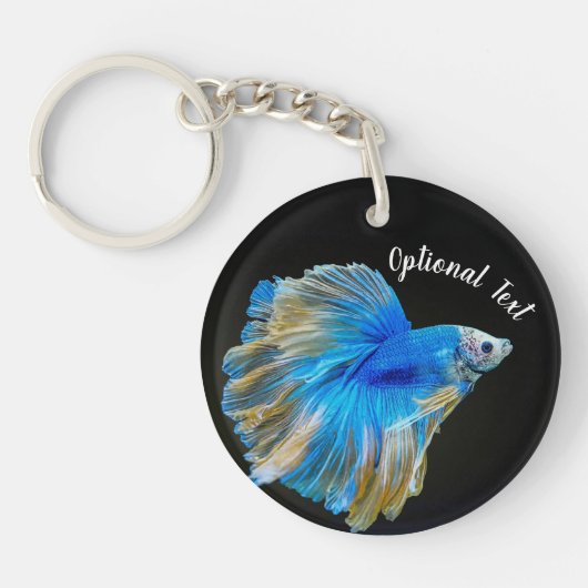 Blue Betta Fighting Fish  Sleutelhanger (Voorkant)