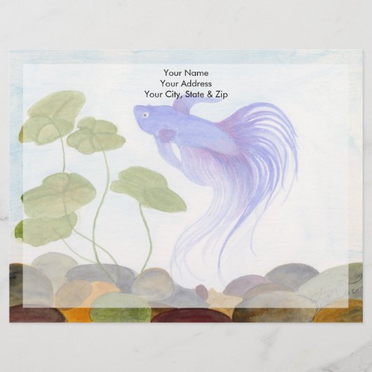 Blue Betta Fish Briefhoofd Ontwerp (Voorkant)