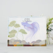Blue Betta Fish Briefhoofd Ontwerp (Staand voorkant)