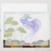 Blue Betta Fish Briefhoofd Ontwerp (Voorkant / Achterkant)