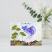 Blue Betta Fish Briefkaart (Staand voorkant)