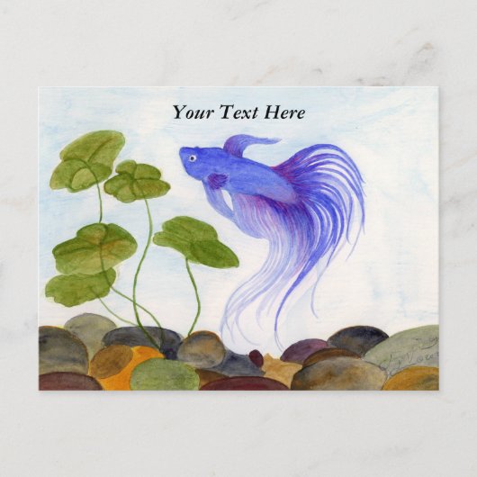 Blue Betta Fish Briefkaart (Voorkant)