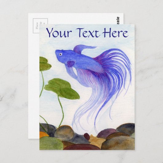 Blue Betta Fish Briefkaart (Voorkant / Achterkant)