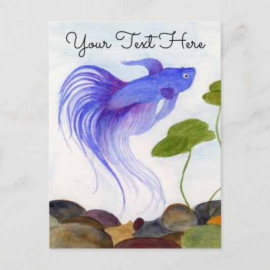 Blue Betta Fish Briefkaart (Voorkant)