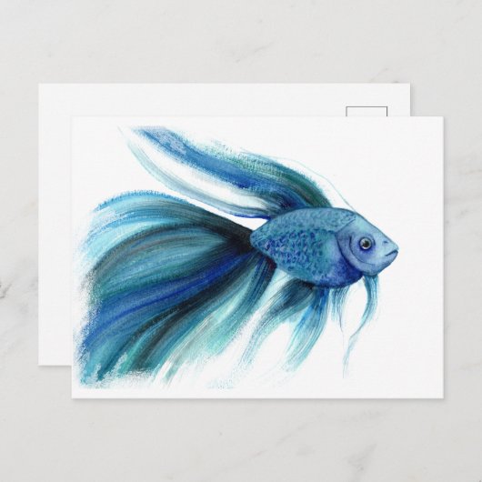 Blue Betta Fish Briefkaart (Voorkant / Achterkant)
