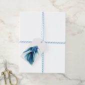 Blue Betta Fish Cadeaulabel (Met Touw)