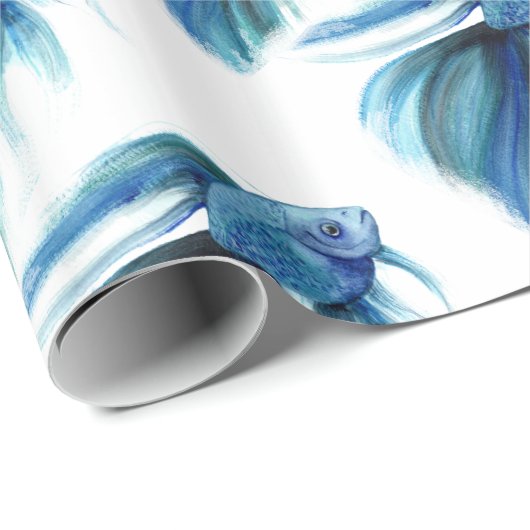 Blue Betta Fish Cadeaupapier (Rol Hoek)