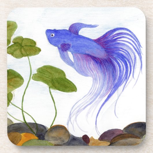 Blue Betta Fish Drankjes Onderzetter (Voorkant)