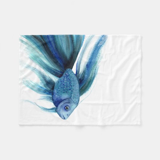 Blue Betta Fish Fleece Deken (Voorkant (Horizontaal))