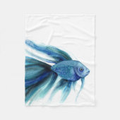Blue Betta Fish Fleece Deken (Voorkant)
