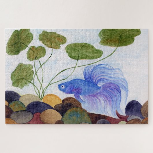 Blue Betta Fish Jigzaag Puzzle Legpuzzel (Horizontaal)