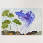 Blue Betta Fish Jigzaag Puzzle Legpuzzel (Horizontaal)