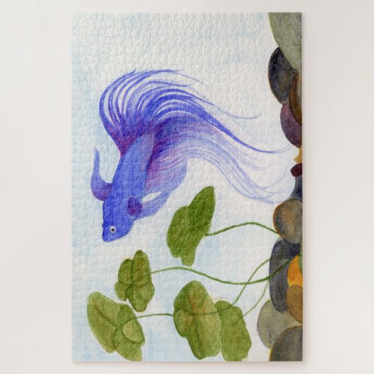 Blue Betta Fish Jigzaag Puzzle Legpuzzel (Verticaal)