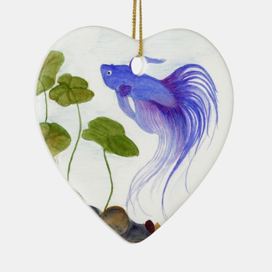 Blue Betta Fish Keramisch Ornament (Rechts)
