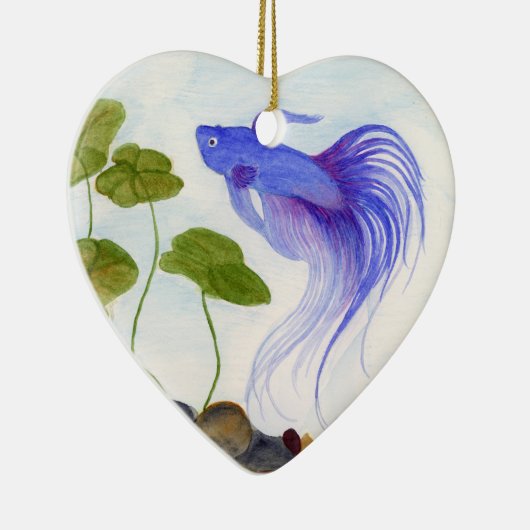 Blue Betta Fish Keramisch Ornament (Rechts)